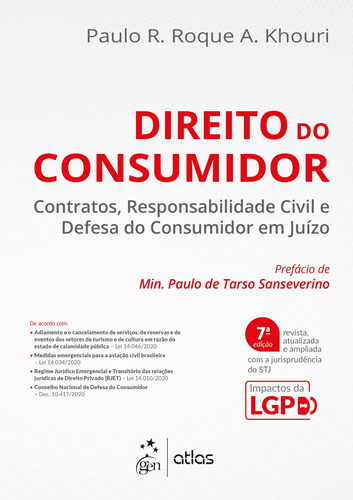 Direito do Consumidor, de Paulo R. Roque A. Khouri. Editora Atlas Ltda., capa mole em português, 2020