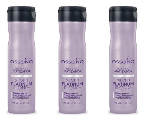 Kit 3 Shampoo Matizador Silver Ossono X 250ml