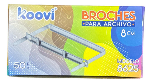 Caja De 50 Piezas Broche Koovi Metálico 8cm Color Plateado