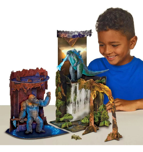 Godzilla Vs Kong Hollow Earth Set De Figuras Y Diorama