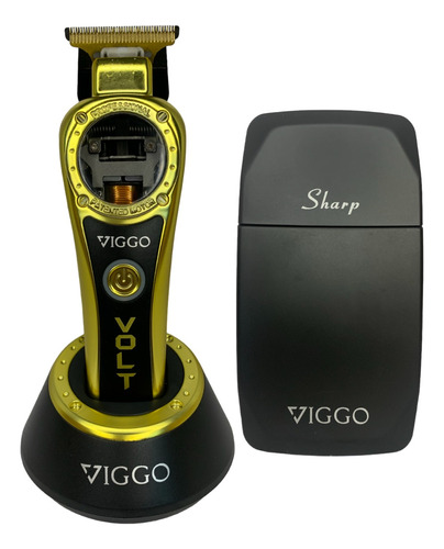 Combo Viggo Patillera Trimmer Volt Gold + Afeitadora V-004