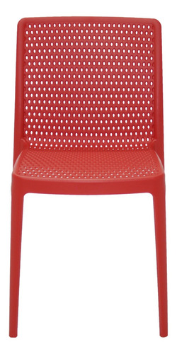 Cadeira de jantar Tramontina Isabelle, estrutura de cor  vermelho, 1 unidade