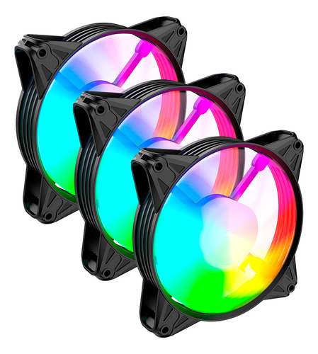 Gabinete Preto Gamer Placa Mãe Micro Atx / Itx Com 03 Cooler