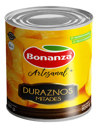 Duraznos En Mitades Bonanza 590gr(6 Unidad)super