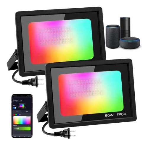 Luces De Inundación Led Rgb De 50w Exteriores Ip66 I