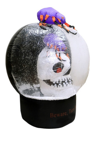 Imagen 9 de 10 de Inflable Decorativo Esfera Araña Craneo Halloween Con Luz
