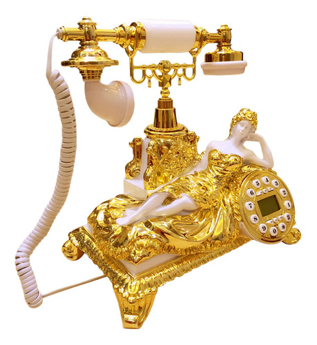 Telefone Vintage Com Fio, Fácil De Usar, Exibição De