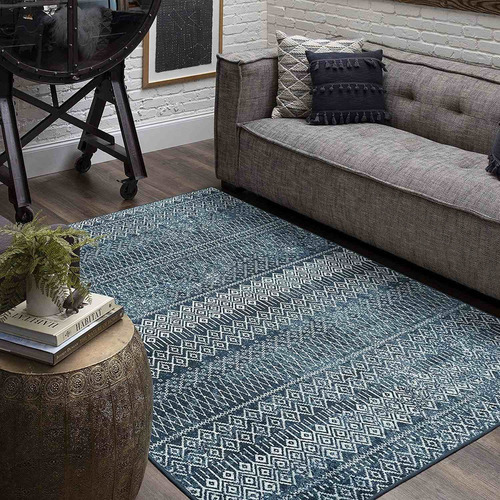 Prale Denim Geometric 5 39x 839 Alfombra De Área