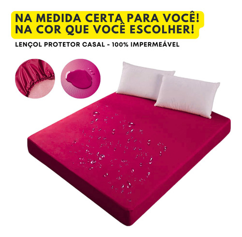 Capa Colchão Lençol Queen Protetor Impermeável Macio E Silencioso Hospitalar Rosa
