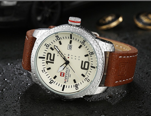 Relógio Masculino Naviforce Esportivo Militar Pulseira Couro