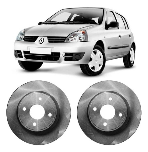 Par Disco De Freio Sólido S/ Cubo Renault Clio Logan 1.0