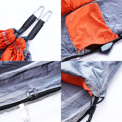 Red para dormir con soporte portátil para mosquitos para acampar, 300 kg, color naranja