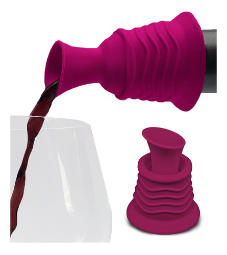 Tapon Para Botella Vertedor Color Rosa Silicona Do Uno