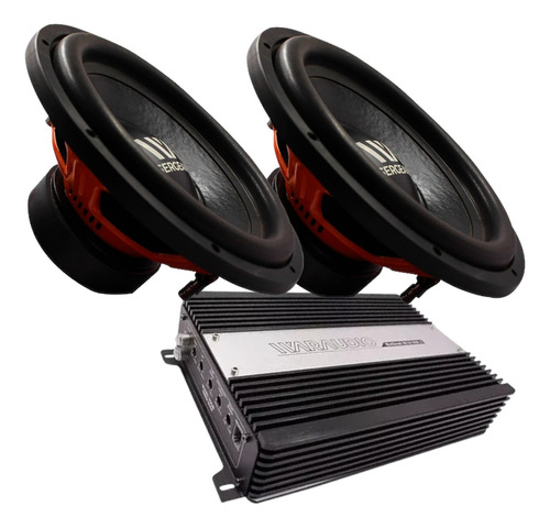 Paquete 2subwoofer Waraudio Sergeant 12 + Ampli Hellcat900.1