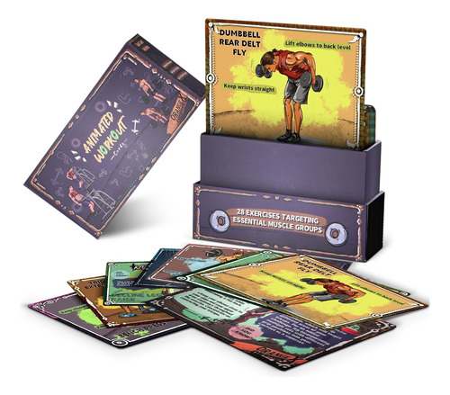 Lenticular Animated Workout Cards, Target 6 Major Muscle Gro