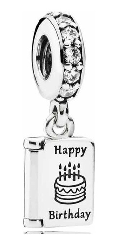 Pandora Original Charm, Feliz Cumpleaños, Plata De Ley