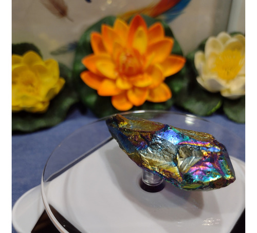 Punta Cuarzo Aura Arcoiris Calidad Única ( 35grs 7 Cm)