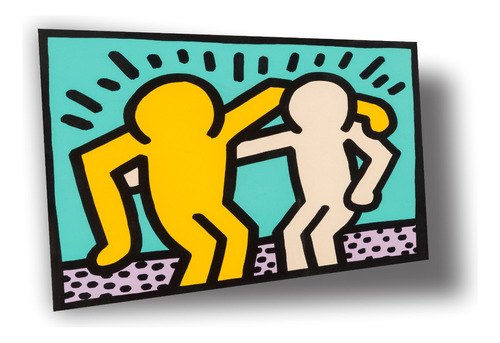 Lienzo Canvas Moderno Urbano Keith Haring Best Buddies 60x80