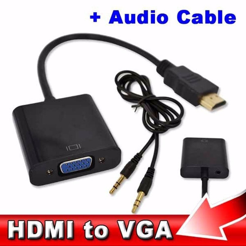 Conversor Adaptador Hdmi Para Vga C/ Saída P2 De Áudio 1080p
