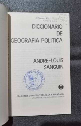 Diccionario De Geografia Politica Andre Louis Sanguin