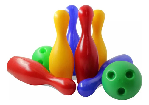 Juego Set De Bowling Bolos Plásticos Para Niños 10 Bolos 2p