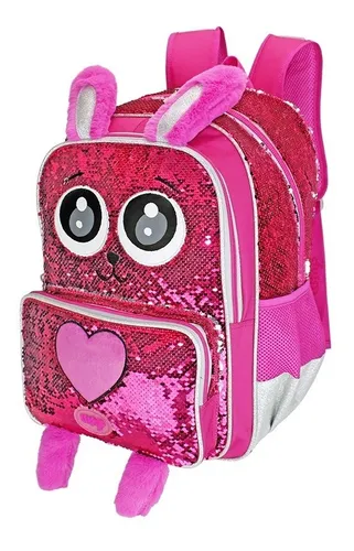 Mochila Primaria Conejo Lentejuela Reverisble Wilys Wt387 Env o