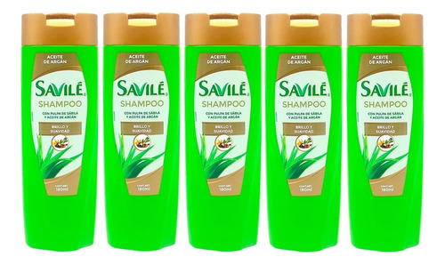 5 Shampoo Savilé Aceite De Argán Brillo Y Suavidad 180ml