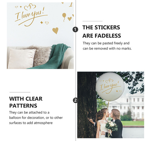 Pegatinas Para Bodas Y Parejas En Forma De Globo, 6 Unidades