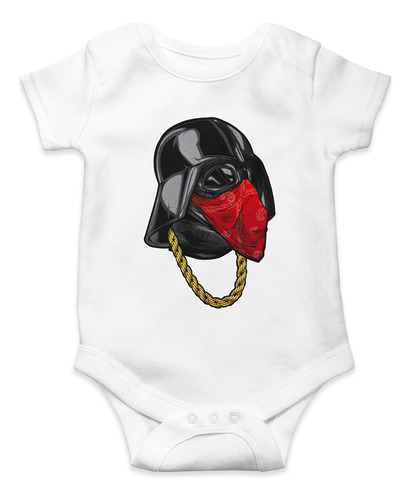 Body Para Bebé Star Wars Dark Vader Pañuelo Algodon Blanco