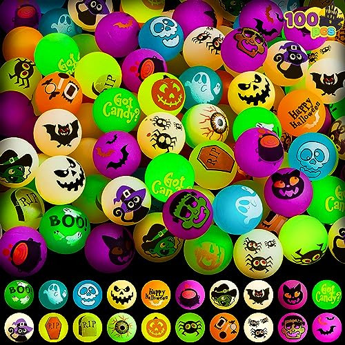 100 Pelotas Saltarinas Que Brillan Oscuridad Halloween,...