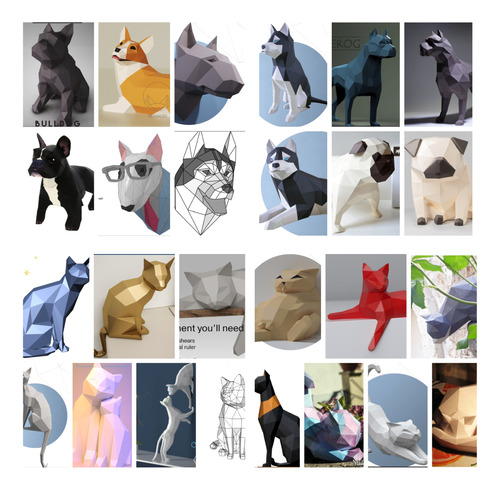 Pack Animales #4 - 26 Moldes - Papercraft - Origami - Pdf