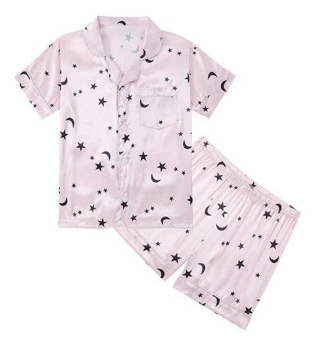 A Conjunto De Pijama De Chifón De Seda Para Niñas, Pijama