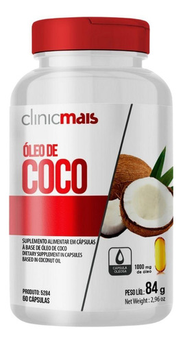 Óleo De Coco 1000mg 60 Cápsulas - Clinicmais