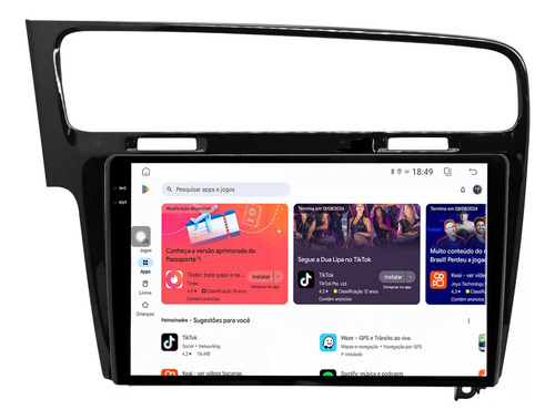 Kit Multimídia Golf Mk7 9p Aikon Core Red Carplay 2gb 64gb