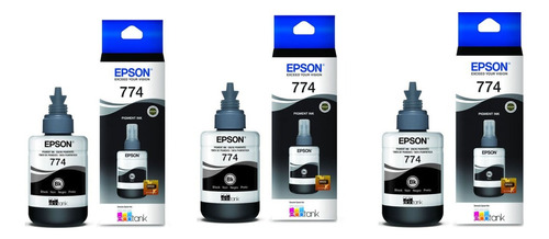 Kit 3 Botella Tinta Epson T774 Para M100 M200 L656  L1455