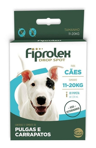 Pipeta antiparasitário para pulga Ceva Fiprolex Drop Spot para cão de 11kg a 20kg