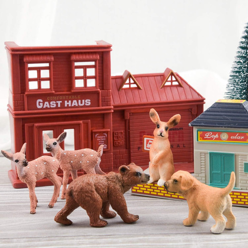Tuparka 9pcs Conjunto De Animales Del Bosque, Figuras En Min