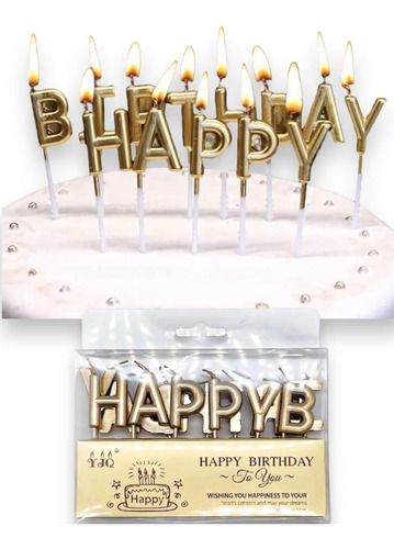 Velas Para Pastel De Cumpleaños De Letras Happy Birthday 