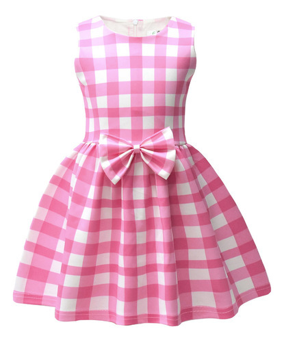 Vestido De Niña Barbie Garment Roleplay Dress A Cuadros