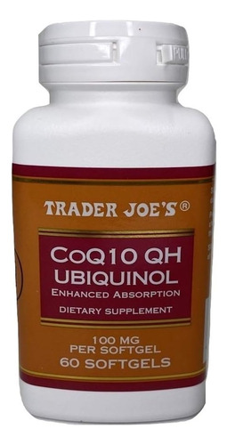 Trader Joes Coq10 Qh Ubiquinol Absorção Aprimorada 100mg 60