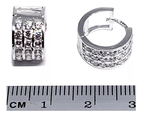 Arracadas Huggies Swarovski Triple 100% Plata 925