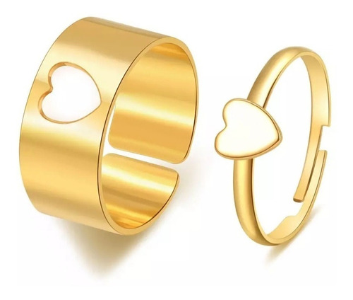 Anillos Pareja Corazón Silueta Regalo Amor Creativo 