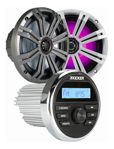 Stereo Marino Kicker Bluetooth Parlantes 8 Pulgadas 150w Rms