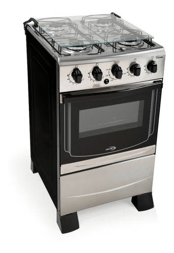 Cocina Super Gas Delne 4 Hornallas C/ Encendido Acero Inox