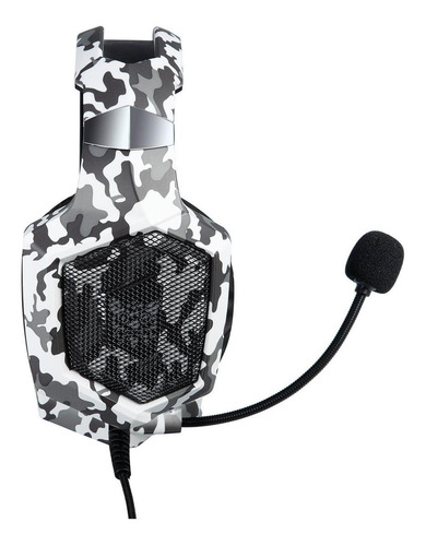 Imagem 4 de 4 de Fone de ouvido over-ear gamer Onikuma K8 branco com luz rgb LED
