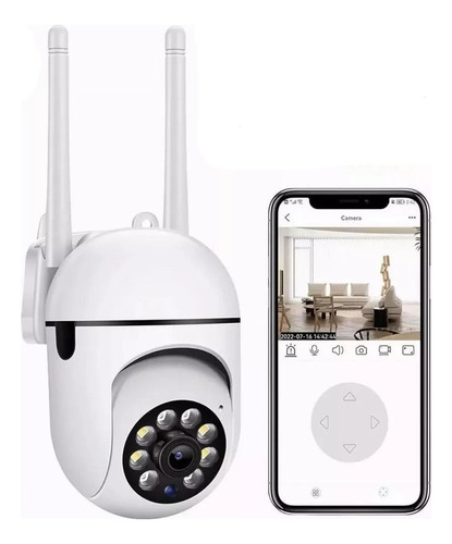 Cámara Seguridad 360° Full Hd Wifi Exterior 4mp Visión Blanco