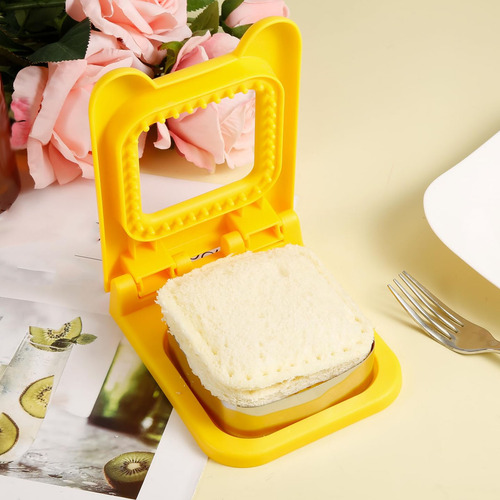 Cortador De Sándwich Cuadrado Rojo Y Amarillo De Acero Inoxi
