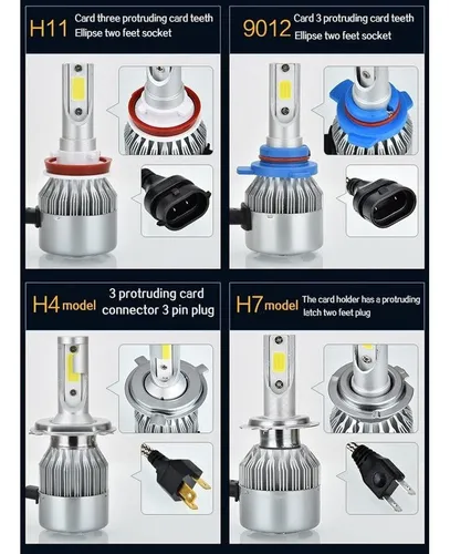 C6 Faro H4 Led Coche Led Faro H11 H3 Luz Antiniebla H7 9012