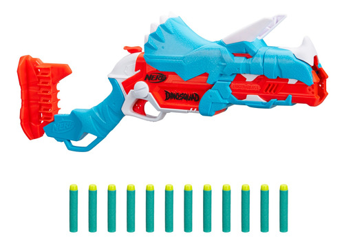 Lanzador Tricera-blast Nerf Dinosquad F0803 Con 12 Dardos