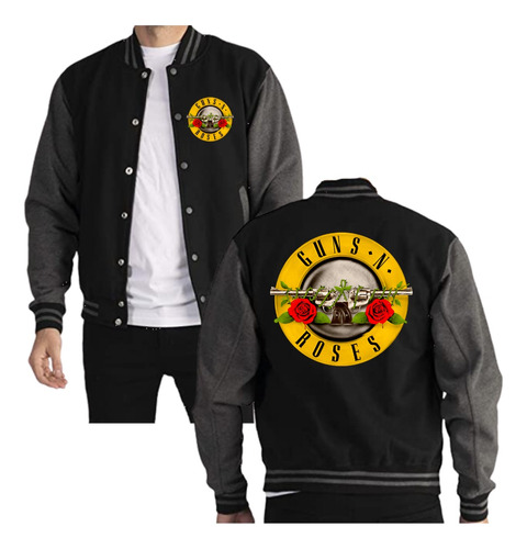 Chaqueta Beisbolera Guns N' Roses Rock Logo M1 